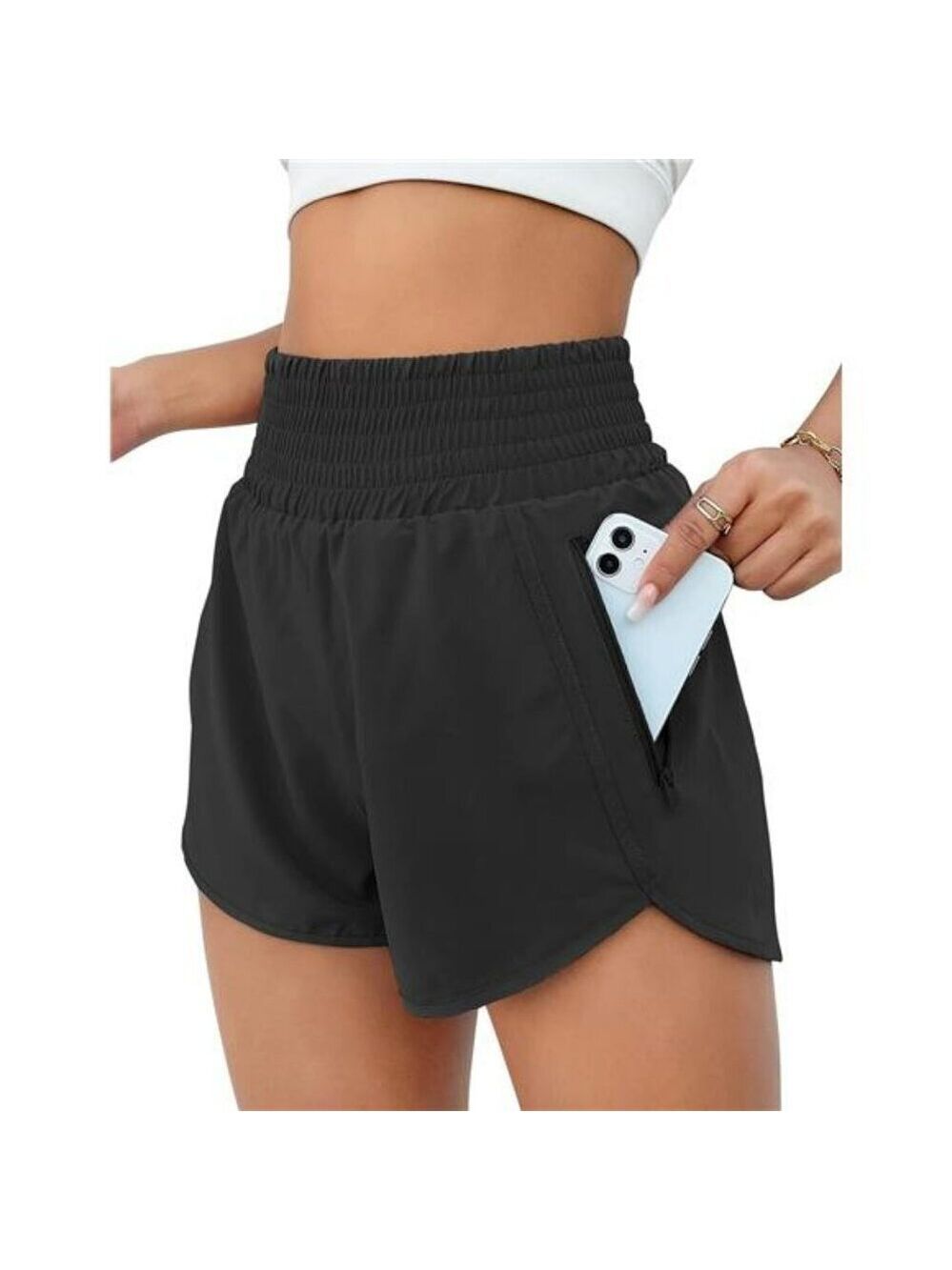 Womens High Waisted Running Shorts with Pocket Gym Workout Athletic Shorts